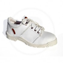 Zapato Cuero Flor blanco suela PVC sin puntera