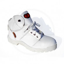 Botin Cuero Box Blanco Suela Pvc Con Puntera