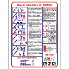 cartel guia deevacuacion de incendio 25-150